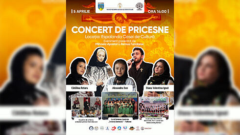 Concert de Pricesne organizat astazi in Duminica Floriilor pe esplanada Casei de Cultur din Suceava