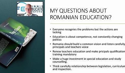 Formarea profesorilor este insuficienta aproape toti directorii din Romania afirma acest lucru Expertul finlandez Ari Pokka intr un dialog cu directori si profesori din Romania