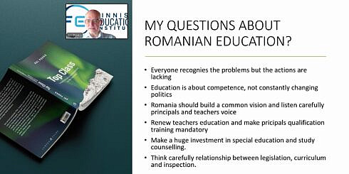 Formarea profesorilor este insuficienta aproape toti directorii din Romania afirma acest lucru Expertul finlandez Ari Pokka intr un dialog cu directori si profesori din Romania