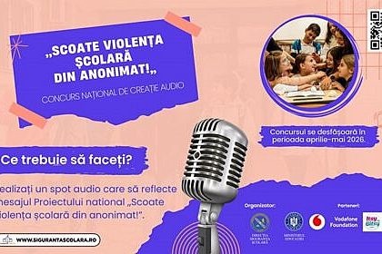 Politia organizeaza in scoli Concursul national de creatie audio Inlatura violenta scolara din umbra