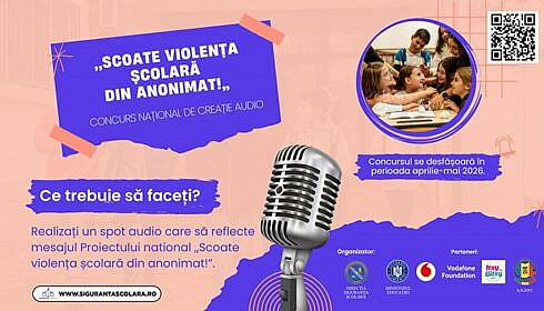 Politia organizeaza in scoli Concursul national de creatie audio Inlatura violenta scolara din umbra