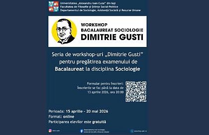 UAIC desfasoara in continuare workshop uri online Dimitrie Gusti pentru pregatirea examenului de bacalaureat la materia Sociologie