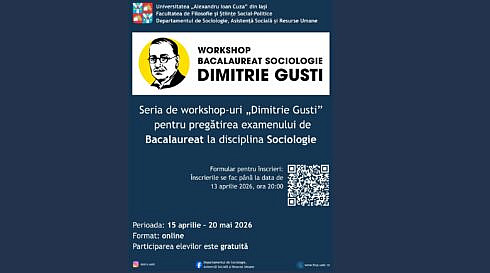 UAIC desfasoara in continuare workshop uri online Dimitrie Gusti pentru pregatirea examenului de bacalaureat la materia Sociologie