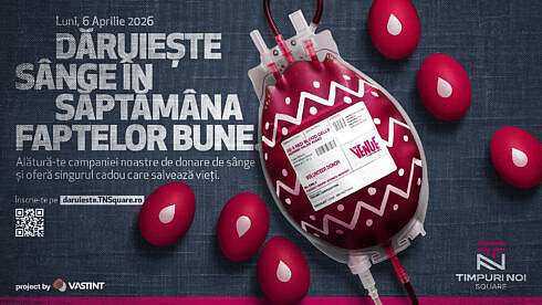 Vastint Romania organizeaza a sasea campanie de donare de sange si introduce pentru prima data Pauza de Fapte Bune la Timpuri Noi Square