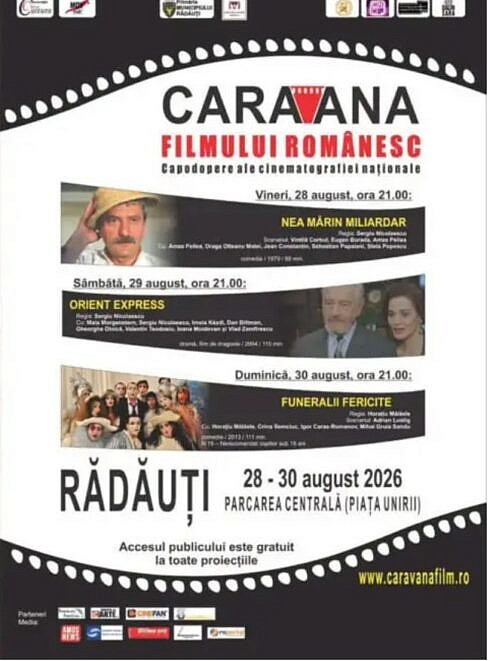 Caravana Filmului Romanesc ajunge in Piata Centrala din Radauti in perioada 28 30 august Intrare libera la toate proiectiile