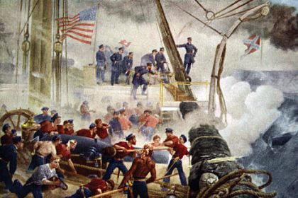 Farragut injura torpilele in Golful Mobile