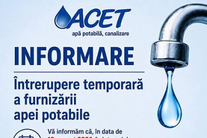 Furnizarea apei potabile va Fi suspendata temporar pe mai multe strazi din municipiul Suceava pe 18 august 2026