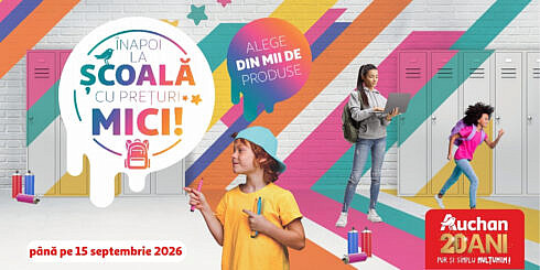 Inapoi la Scoala la Auchan peste 2000 de articole pentru scoala la preturi accesibile colecii moderne si o campanie de reciclare cu reduceri la rechizite