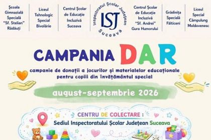 Inspectoratul Scolar Judetean Suceava lanseaza o campanie de donatii de materiale si jocuri educationale pentru elevii din invatamantul special