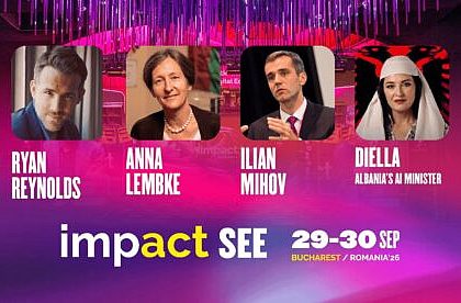 Ryan Reynolds lideri globali si Diella primul sistem AI din lume numit ministru sosesc la Bucuresti pentru IMPACT SEE