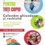 Vino alaturi de noi la scoala Campanie de strangere de ghiozdane si rechizite pentru copiii din Tampoceni