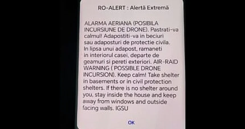 Alertă aeriană în Suceava: posibilă incursiune cu drone de dimineață