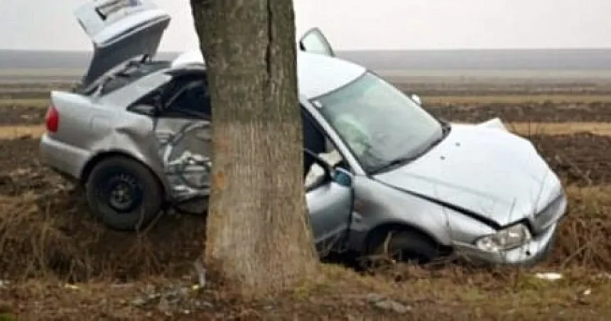 Doi tineri răniți după ce un șofer de 19 ani fără permis a lovit un copac