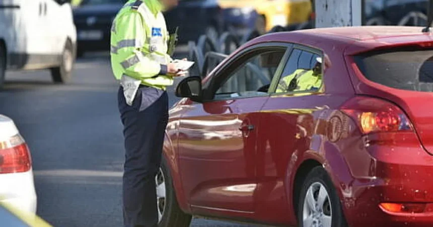 Oprit pentru lipsa centurii, depistat cu permisul anulat