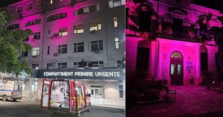 Primăria și Spitalul din Rădăuți, iluminate în roz în lupta anti-cancer