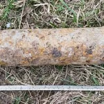 Proiectil din Al Doilea Război Mondial, găsit la un pod din Cîrlibaba