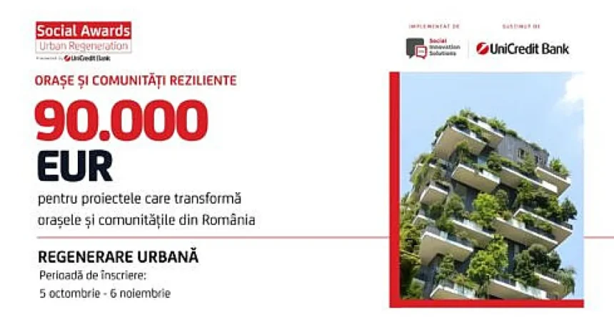 90.000 de euro pentru proiecte care transformă orașele: Înscrieri la Social Awards 2026