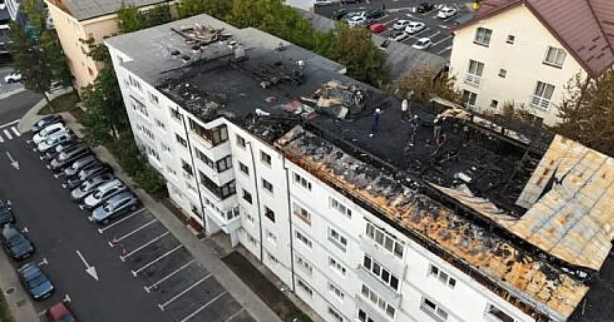 ALES Club Bucovina reface acoperișul distrus de incendiu la blocul din Burdujeni