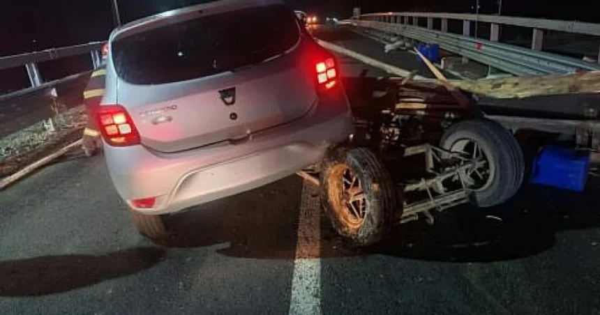 Bărbat rănit într-un accident grav între o mașină și o căruță în Fântâna Mare