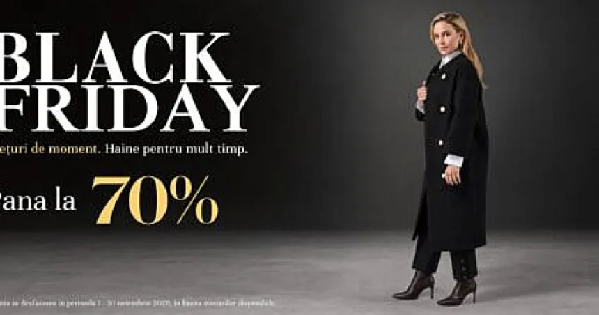 Black Friday la EMAT din 1 noiembrie: reduceri de până la 70% la haine produse în România