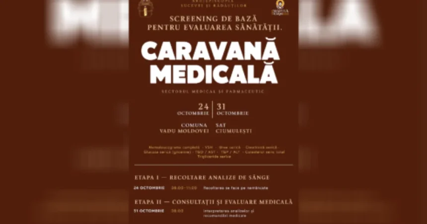 Caravană medicală nouă la Ciumulești, comuna Vadu Moldovei