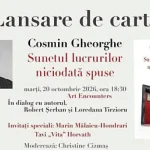 Cosmin Gheorghe lansează romanul „Sunetul lucrurilor niciodată spuse”