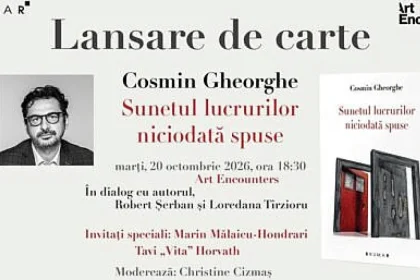 Cosmin Gheorghe lansează romanul „Sunetul lucrurilor niciodată spuse”