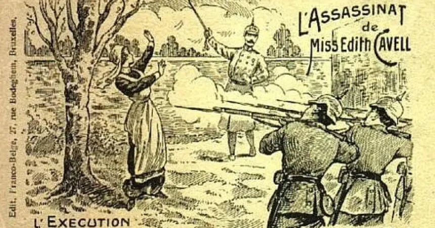 Edith Cavell este executată de un pluton german (1915)