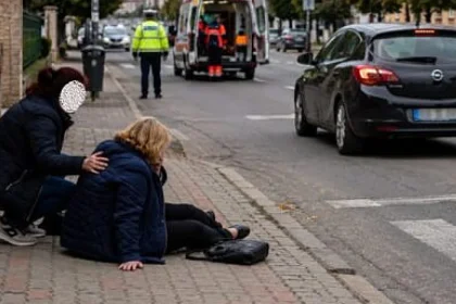 Femeie accidentată pe trotuar în Vatra Dornei