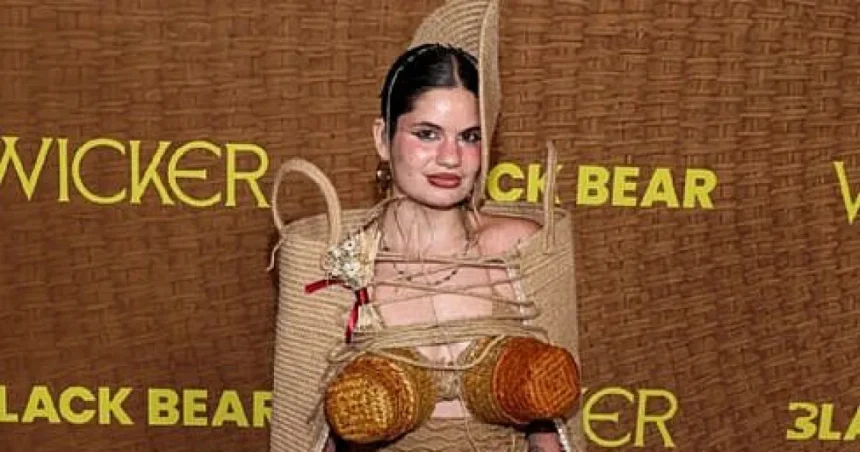 Influenceriță șocantă la premiera „Wicker”: a purtat coșuri de răchită în loc de sutien