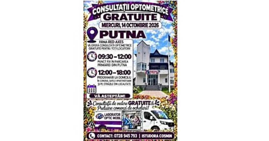 La Putna se oferă consultații optometrice gratuite