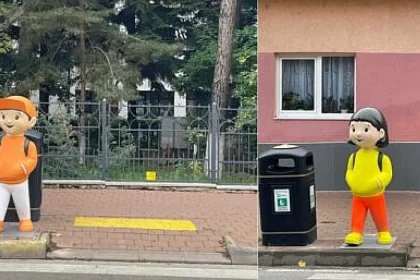 Mascotele de la trecerea de pietoni de la Școala 3 din Suceava vor primi nume (foto)
