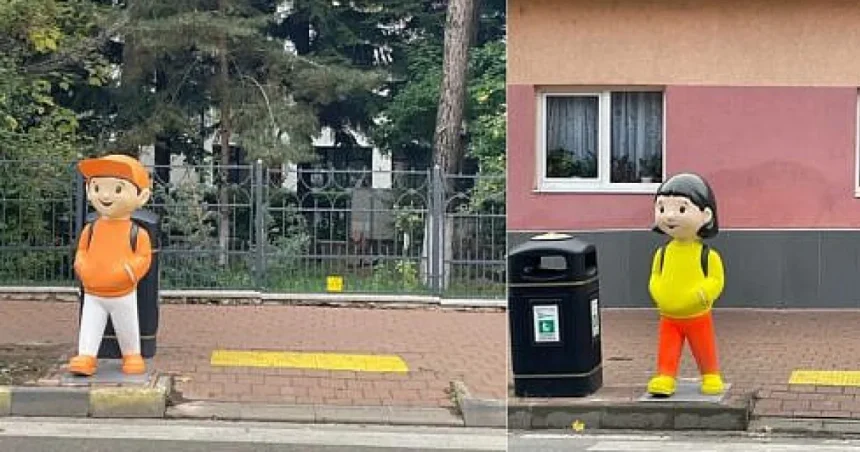 Mascotele de la trecerea de pietoni de la Școala 3 din Suceava vor primi nume (foto)