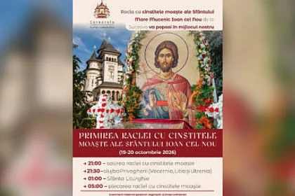 Moaștele Sfântului Ioan cel Nou de la Suceava ajung la Catedrala din Gura Humorului