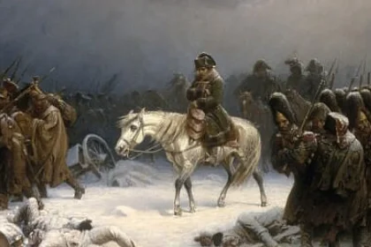 Napoleon se retrage din Rusia în anul 1812
