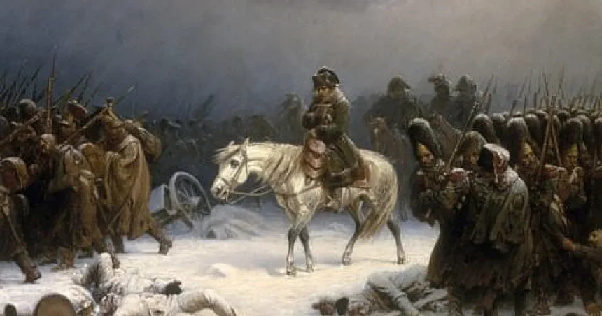 Napoleon se retrage din Rusia în anul 1812