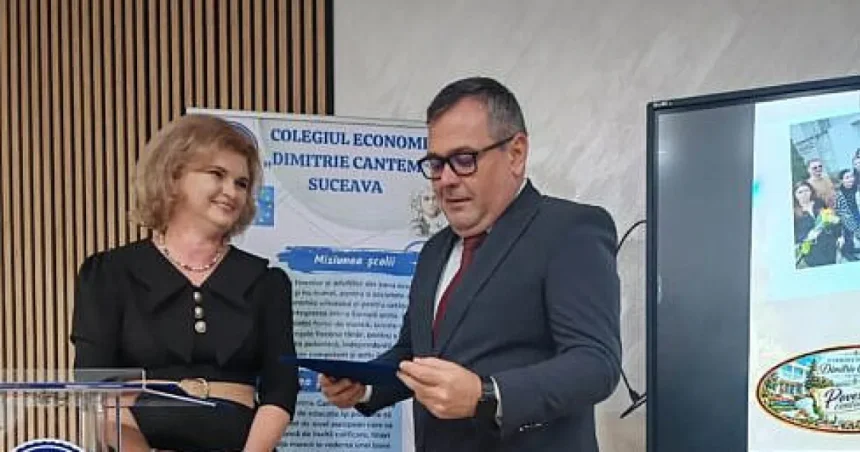 Nicolae Robu, la 60 de ani ai Colegiului Economic din Suceava