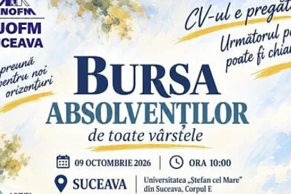 Peste 200 de locuri de muncă la Bursa Absolvenților din Suceava și alte trei orașe