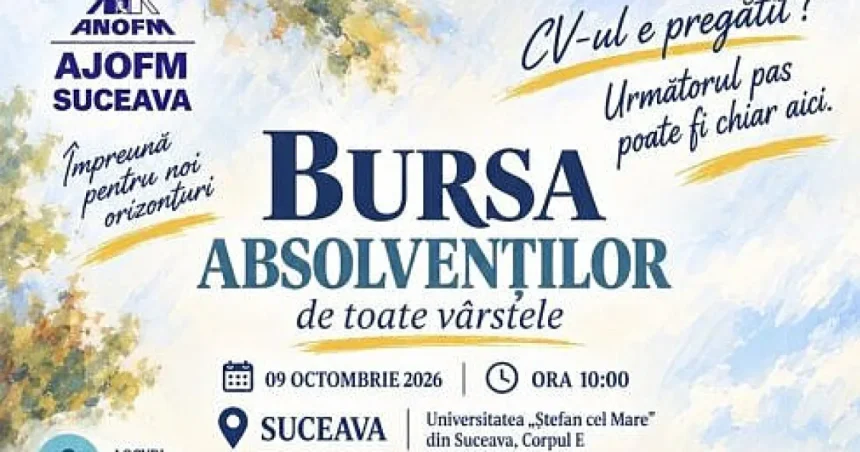 Peste 200 de locuri de muncă la Bursa Absolvenților din Suceava și alte trei orașe
