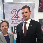 Principesa Sofia și prefectul Bogdan Păstrăv, la vernisajul „Universul meu în culori”