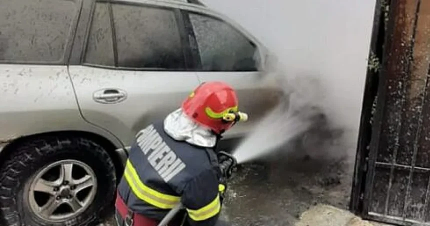 Volkswagen Passat a luat foc în mers, la Marginea